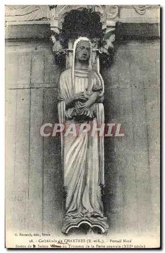 Cartes postales Cathedrale de Chartres Portail Nord Statue de Sainte Anne