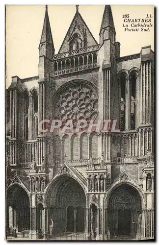 Cartes postales Chartres La Cathedrale Portail Sud