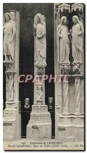 Ansichtskarte AK Cathedrale de Chartres Porche septentrional Bases de Piliers