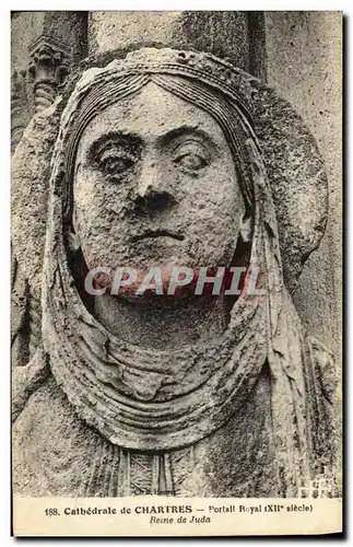 Ansichtskarte AK Cathedrale de Chartres Portail Royal Reine de Juda