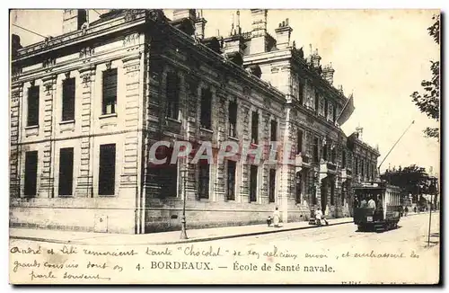 Ansichtskarte AK Bordeaux Ecole de Sante navale Tramway