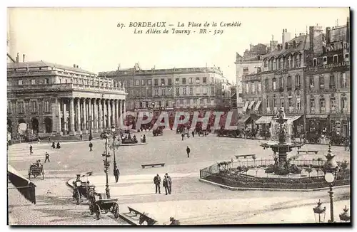 Cartes postales Bordeaux La Place de la Comedie Les Allees de Tourny