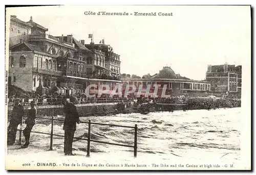 Cartes postales Dinard Vue de la Digue et des Casinos a Maree haute