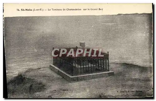 Cartes postales St Malo Le Tombeau de Chateaubriand sur le Grand Bey