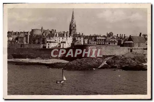 Ansichtskarte AK Saint Malo Les Remparts et la Ville vus du Grand Bey