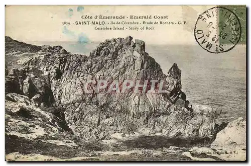 Cartes postales Saint Malo lle de Cezembre Etude de Rochers