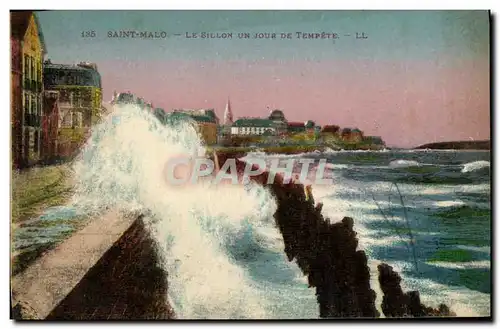 Ansichtskarte AK Saint Malo Le Sillon Un Jour de Tempete