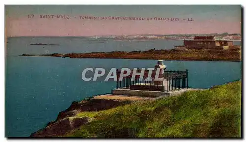 Cartes postales Saint Malo Tombeau de Chateaubriand au Grand Bey