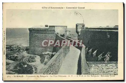 Ansichtskarte AK St Malo Promenade des Remparts La Tour Bidouane