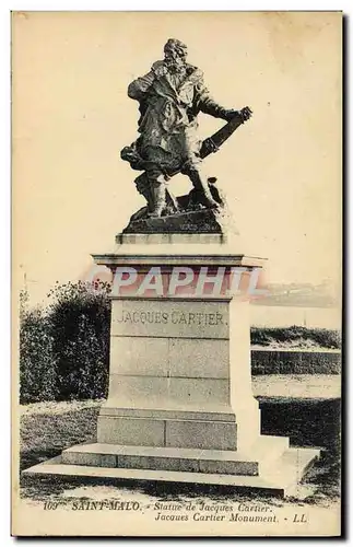 Ansichtskarte AK Saint Malo Statue de Jacques Cartier