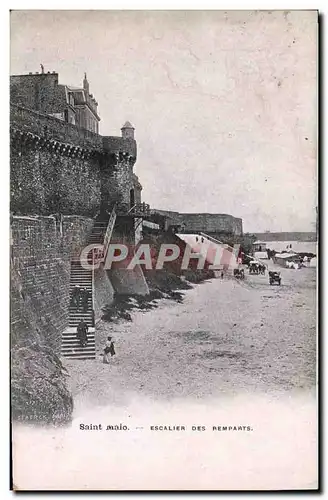 Ansichtskarte AK Saint Malo Escalier des Remparts