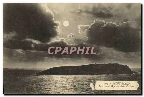 Cartes postales Saint Malo Le Grand Bey au clair de lune