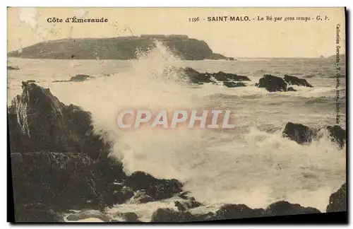 Cartes postales Saint Malo Le Be par gros temps