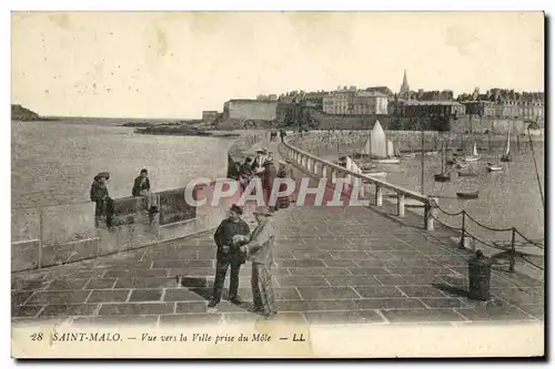 Ansichtskarte AK Saint Malo Vue vers la Ville prsie du Mole