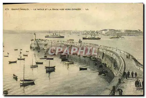 Ansichtskarte AK Saint Malo Le Mole La Rade Vus Vers Dinard Bateaux