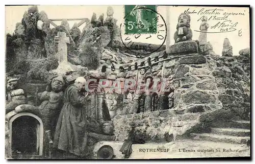 Cartes postales Rotheneuf L Ermite Sculptant les Rochers