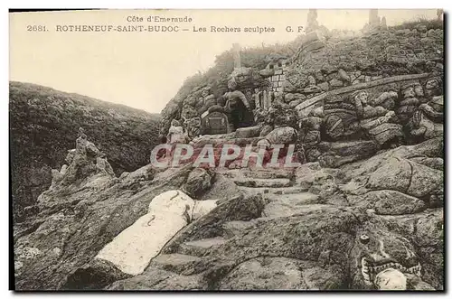 Cartes postales Rotheneuf SAint Budog Les rochers sculptes