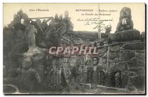 Cartes postales Rotheneuf Rochers Sculptes La famille des Rotheneuf