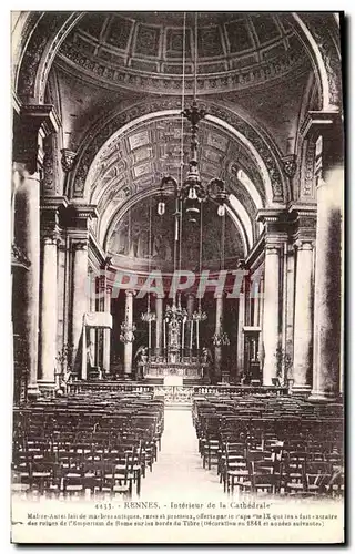 Ansichtskarte AK Rennes Interieur de la Cathedrale