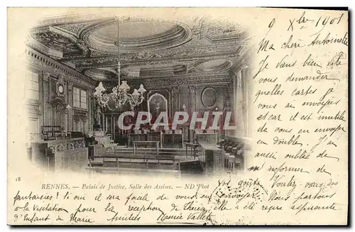 Cartes postales Rennes Palais de Justice Salle Des Assises