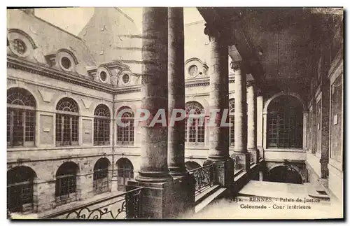 Cartes postales Rennes Patais de Justice Colonnade Cour Interieure