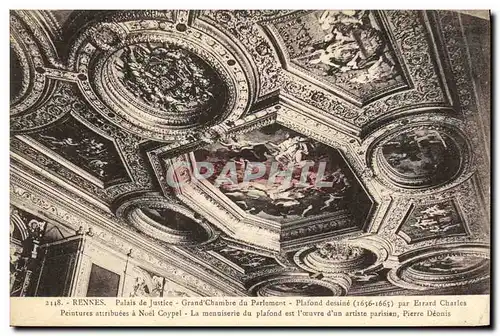 Cartes postales Rennes Palais de Justice Grand chambre du Parlement