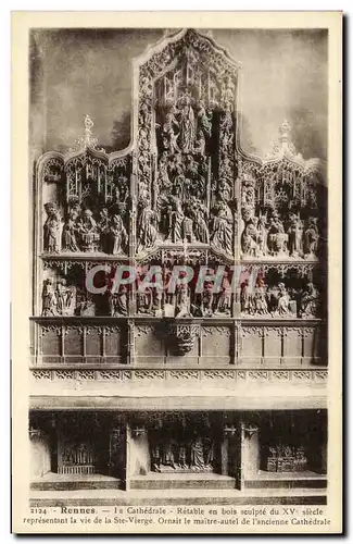 Cartes postales Rennes La Cathedrale Retable en Bois Sculpte