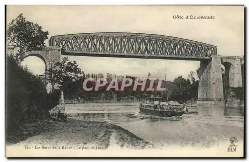 Ansichtskarte AK Cote d Emeraude LEs bords de la Rance Le pont de Lessart Bateau