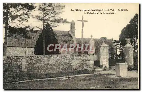 Cartes postales St Georges de Grehaigne le Calvaire et le Monument