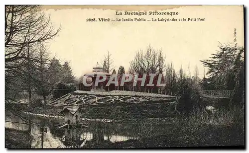 Ansichtskarte AK Vitre Le Jardin Public Le Labyrinthe et le Petit Pont