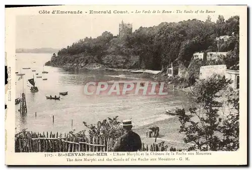 Ansichtskarte AK St Servan sur Mer L anse Murphi et le Chateau de la Roche aux mouettes