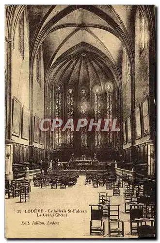 Cartes postales Lodeve Cathedrale St Fulcran Le grand choeur