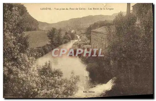 Cartes postales Lodeve Vue Prise du Pont de celles Les Bords de la Lergue