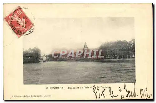 Cartes postales Libourne Confluent de L Ile et de la Dordogne