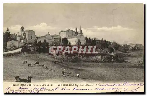 Ansichtskarte AK Puisseguin pres Libourne Vue Generale Cote de l eglise