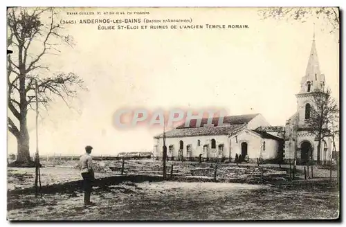 Cartes postales Andernos Les Bains Eglise St Eloi Et Ruines De L Ancient Temple Romain