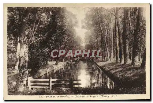 Cartes postales Pessac Chateau de Saige L Etang