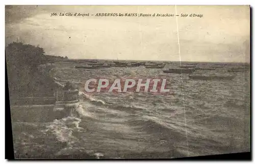 Cartes postales Andernos les Bains Soir d Orage Barques