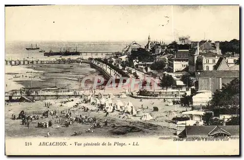 Cartes postales Arcachon Vue Generale de la Plage