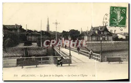 Ansichtskarte AK Arcachon La Jetee de la Chapelle La Croix et l Eglise