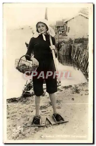 Cartes postales moderne Bassin d Arcachon Une parqueuse Huitres Ostreiculture Metiers