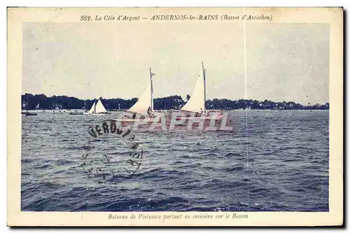 Ansichtskarte AK Arcachon Les Bains Bateaux de plaisance partant en croisiere sur le bassin