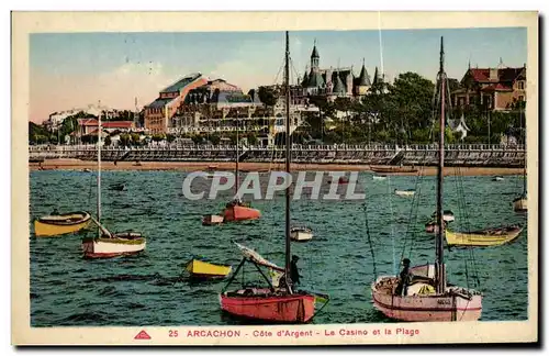 Cartes postales Cote D Argent Arcachon Cote d Argent Le Casino et la Plage