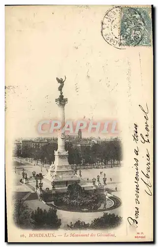 Cartes postales Bordeaux Les Monument des Girondins