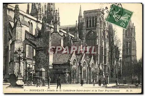 Cartes postales Bordeaux Details de la Cathedrale Saint Andre et la Tour Pey