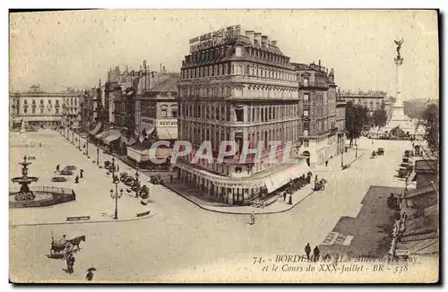 Cartes postales Bordeaux Les Allees de et le Cours du XXX Juillet