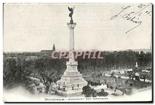 Cartes postales Bordeaux Monument Des Girondins animation a droite