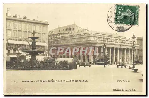 Cartes postales Bordeaux Le grand theatre vu des allees de Tourny