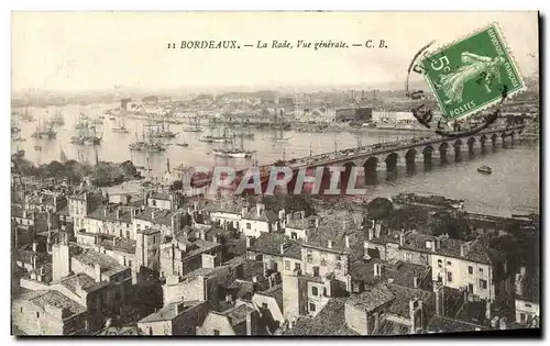 Cartes postales Bordeaux Le Rade Vue Generale Bateaux