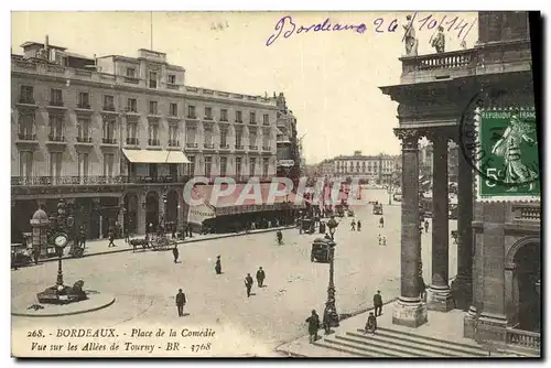 Cartes postales Bordeaux Place de la Comedie Vu des alles de Tourny